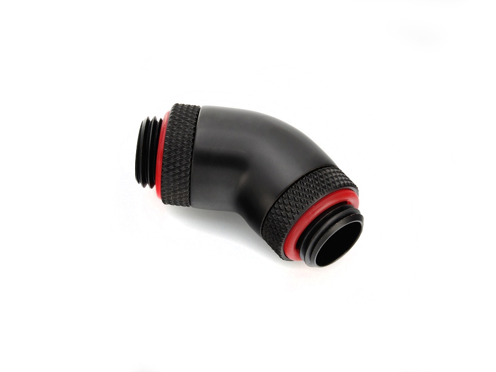 �ڥ����ȥ�å��ò��� Bitspower Carbon Black 45-Degree With Dual Rotary G1/4" Extender