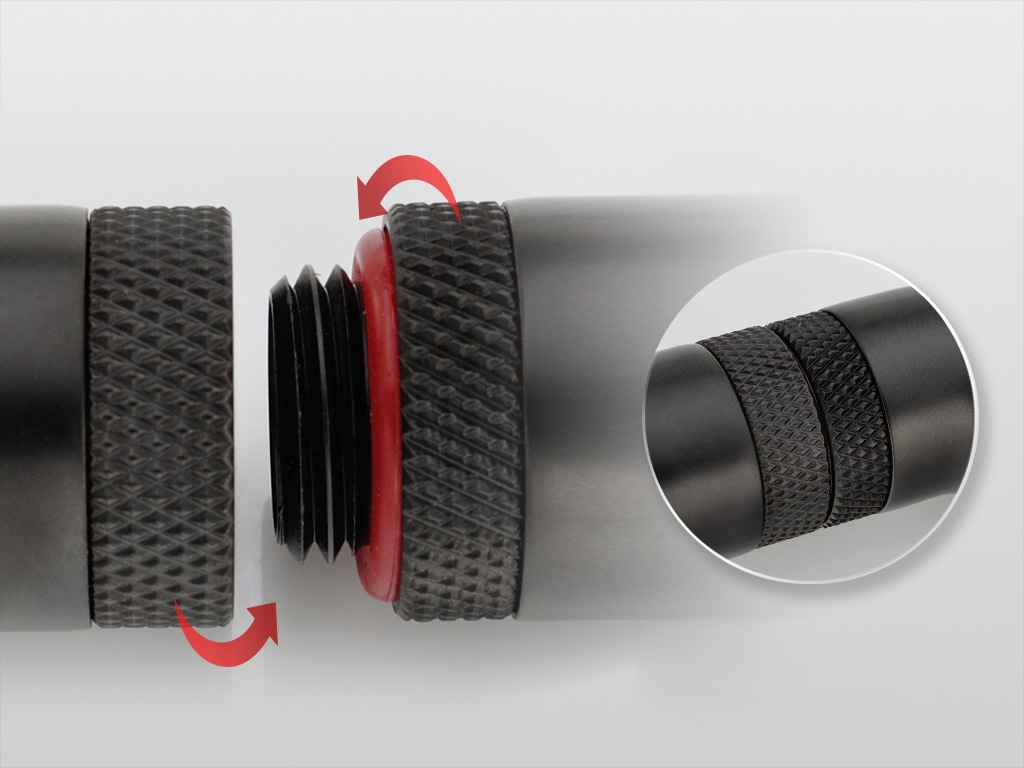 �ڥ����ȥ�å��ò��� Bitspower Carbon Black 45-Degree With Dual Rotary G1/4" Extender
