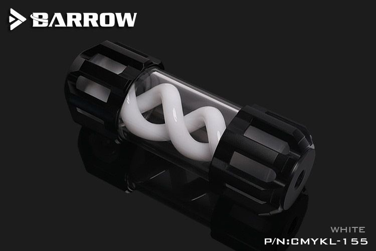 Barrow Composite version of multicolor T Virus Reservoir 155MM White spiral + classic black top cover w/LED