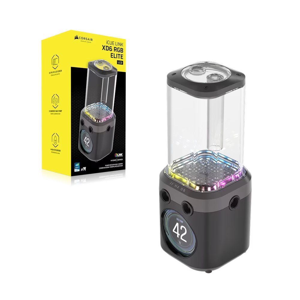 CORSAIR iCUE LINK XD6 RGB ELITE LCD Pump/Reservoir Combo - Stealth Gray