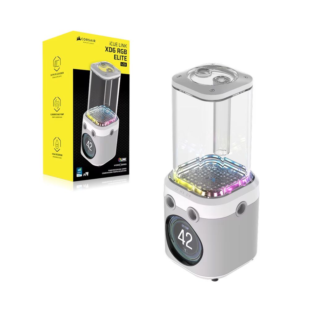 CORSAIR iCUE LINK XD6 RGB ELITE LCD Pump/Reservoir Combo - White