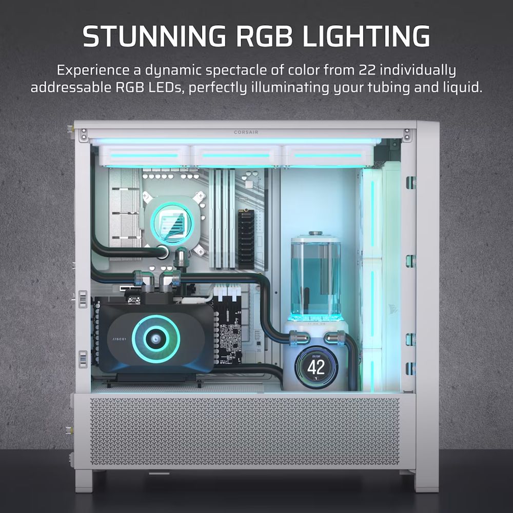 CORSAIR iCUE LINK XD6 RGB ELITE LCD Pump/Reservoir Combo - White