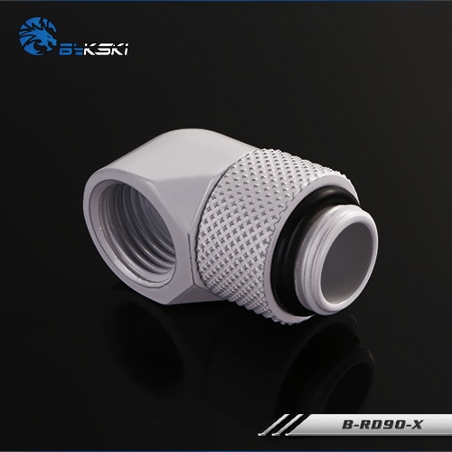 Bykski B-RD90-X Fine 90 degree rotating elbow Water cooling and cooling Rotary joint white
