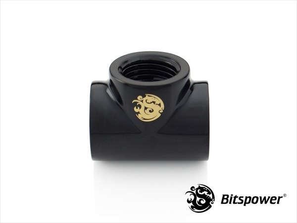 Bitspower Matt Black T-Block With Triple IG1/4"