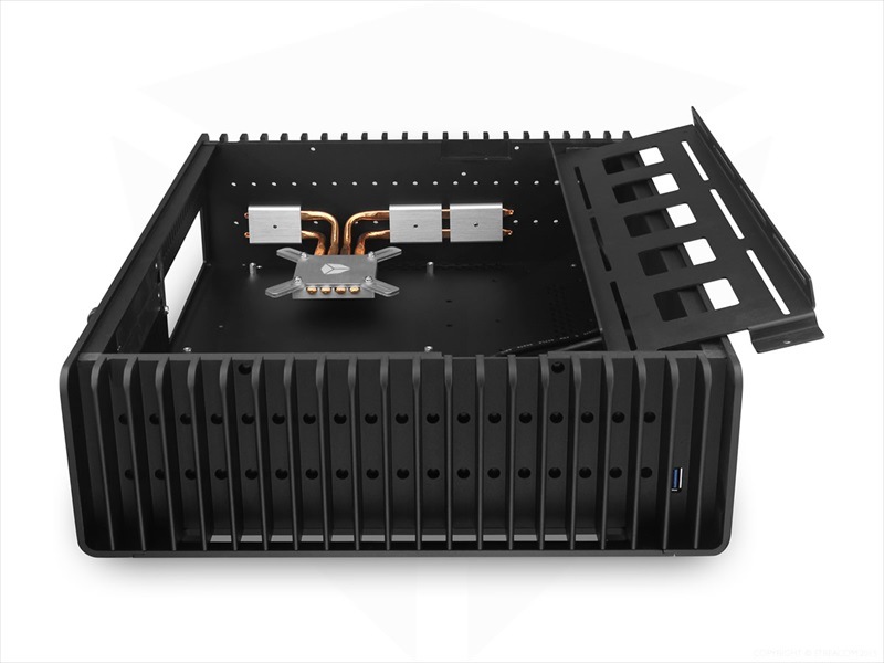 STREACOM FC10 Alpha Fanless Chassis -With Optical Slot- �֥�å� (ST-FC10B-OPT-ALPHA)