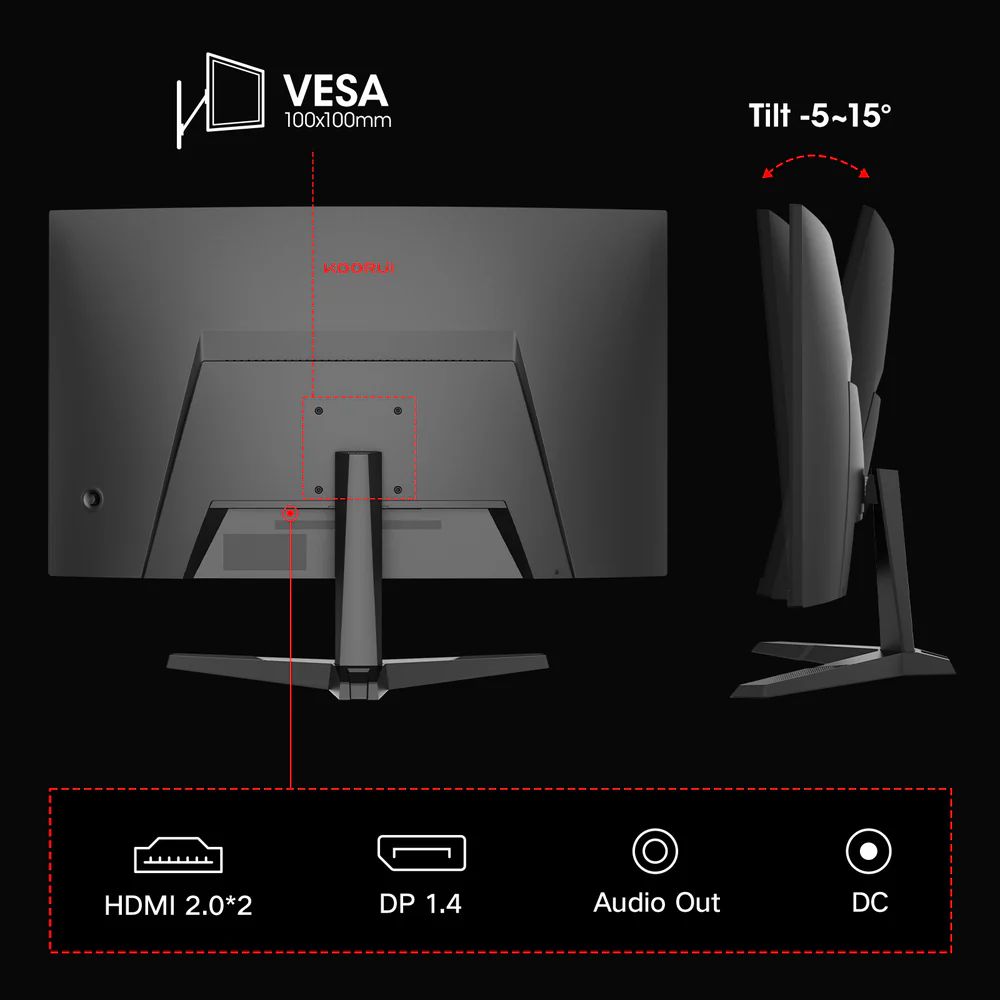 ������Źľ���� KOORUI 27E6QCA 27����� 180Hz WQHD �Ѷʥ����ߥ󥰥�˥���