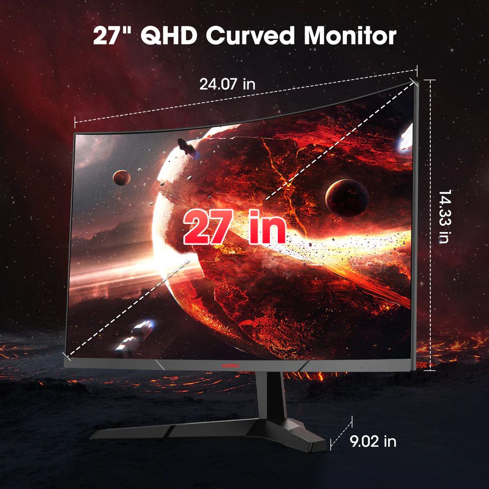 ������Źľ���� KOORUI 27E6QCA 27����� 180Hz WQHD �Ѷʥ����ߥ󥰥�˥���