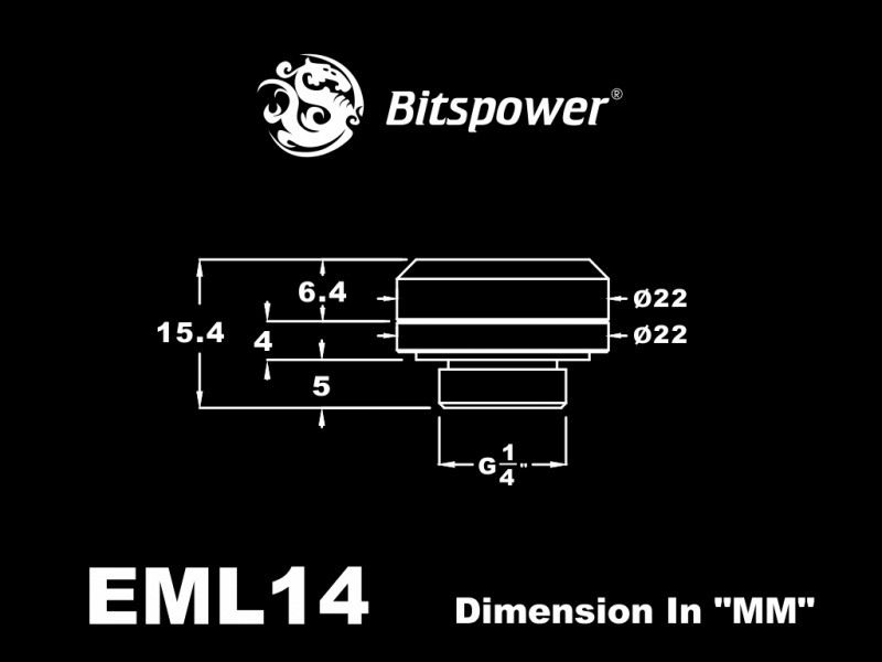 Bitspower G1/4" Silver Shining Enhance Multi-Link For OD 14MM