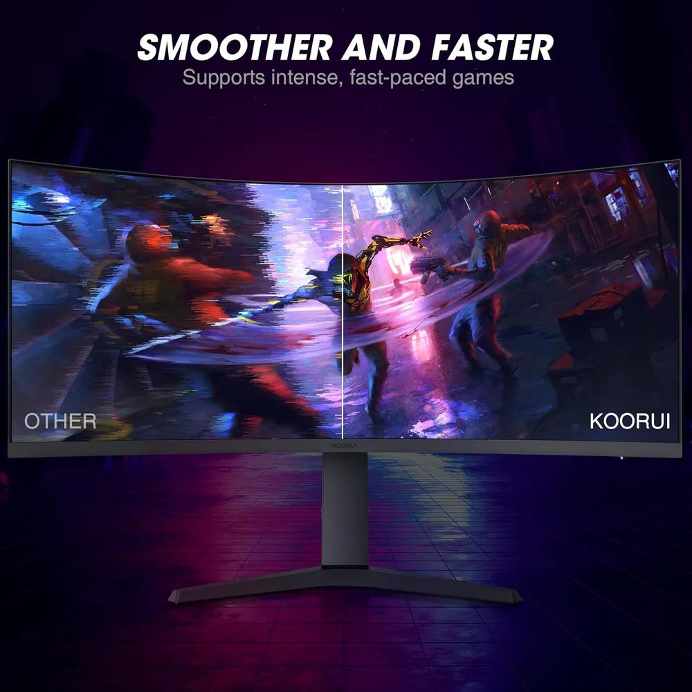 ������Źľ���� KOORUI 34E6UC 34����� VA 165Hz WQHD �Ѷʥ����ߥ󥰥�˥���