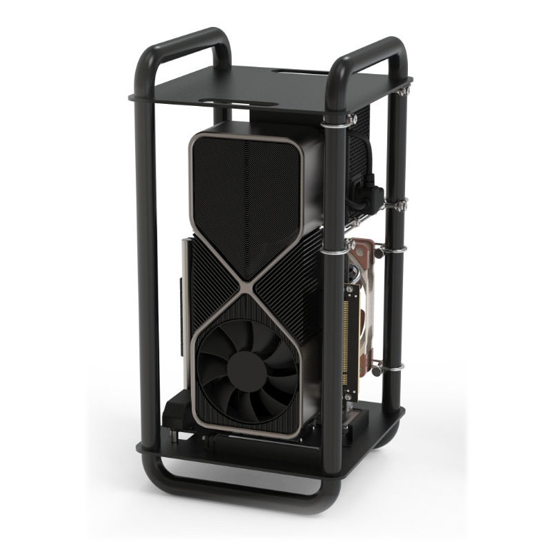 ڳ4%աSTREACOM DA6 VERTICAL OPEN FRAME ITX CASE Black