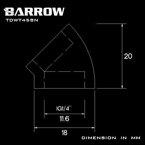 BARROW 45Adapter ( Female to Felame ) Black