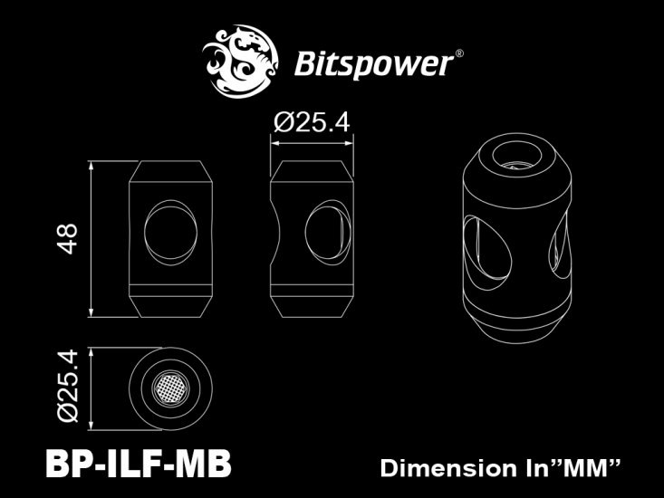 Bitspower Malt Black Shining In-Line Filter