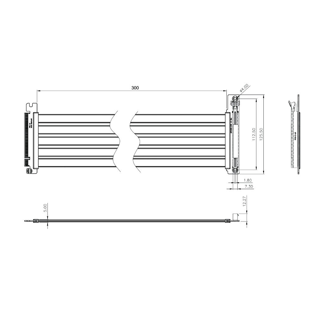 Thermal Grizzly PCIe 4.0 ライザーケーブル 長さ30cm フレキシブルライザーケーブル PCI-e 4.0 x16 拡張カー PCIe 4.0 x16対応のライザーケーブルがThermal Grizzlyから - AKIBA PC