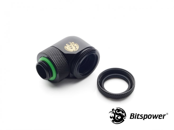 Bitspower Matt Black Enhance Rotary G1/4" 90-Degree Multi-Link Adapter For OD 16MM
