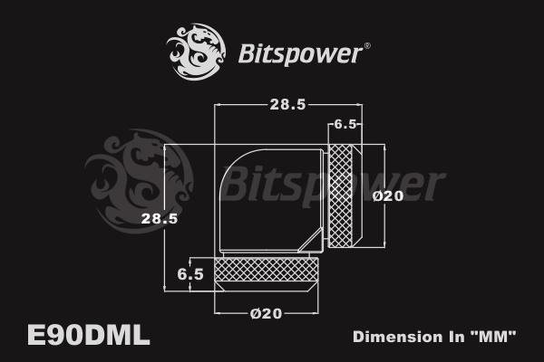 Bitspower Matt Black Enhance 90-Degree Dual Multi-Link Adapter