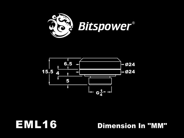 Bitspower G1/4" Matt Black Enhance Multi-Link For OD 16MM