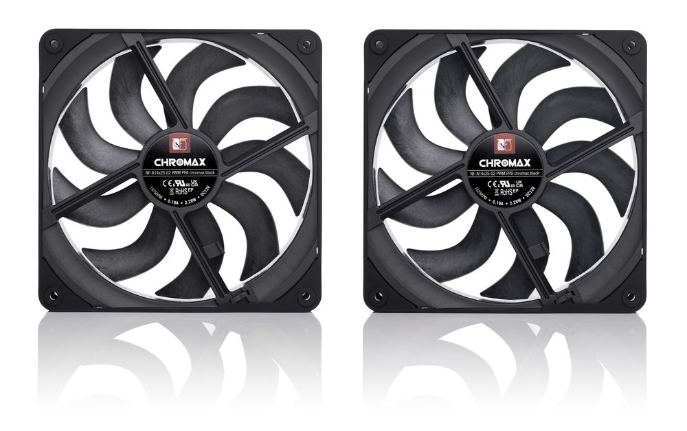 Noctua NF-A14x25 G2 PWM Sx2-PP chromax.black | PCパーツ,ファン類