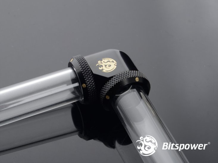 Bitspower Matt Black Enhance 90-Degree Dual Multi-Link Adapter For OD 16MM