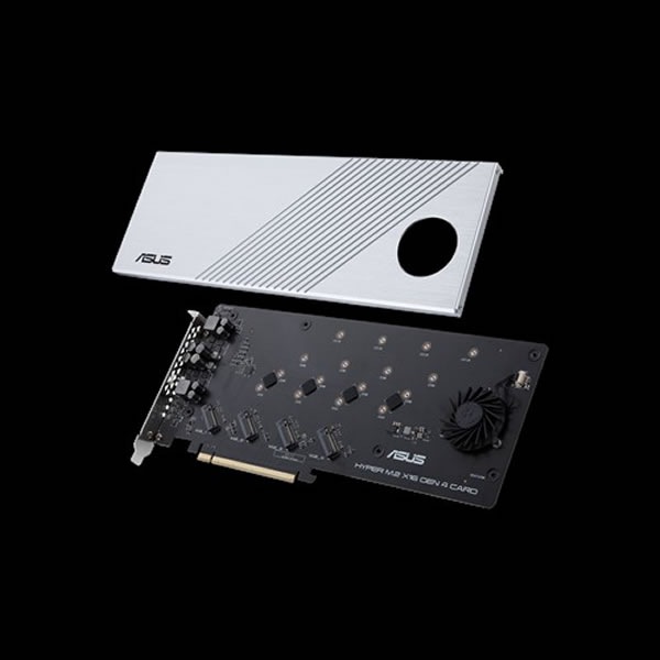 ASUS HYPER M.2 X16 GEN 4 CARD NVMe M.2 SSD ��ܲ�ǽ PCIe x16 ������