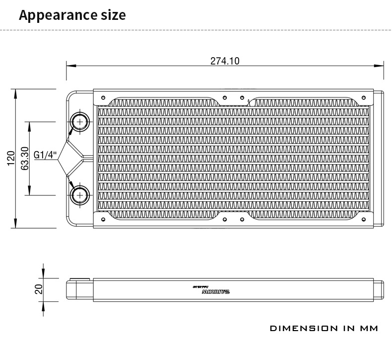 Barrow 240MM Dabel-b series copper Radiator (Thick:20MM)