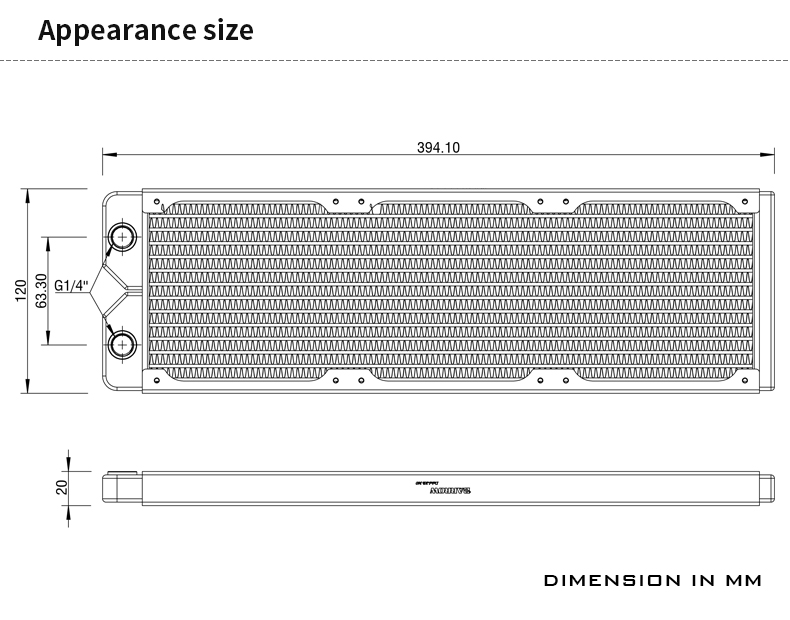 Barrow 360MM Dabel-b series copper Radiator (Thick:20MM)