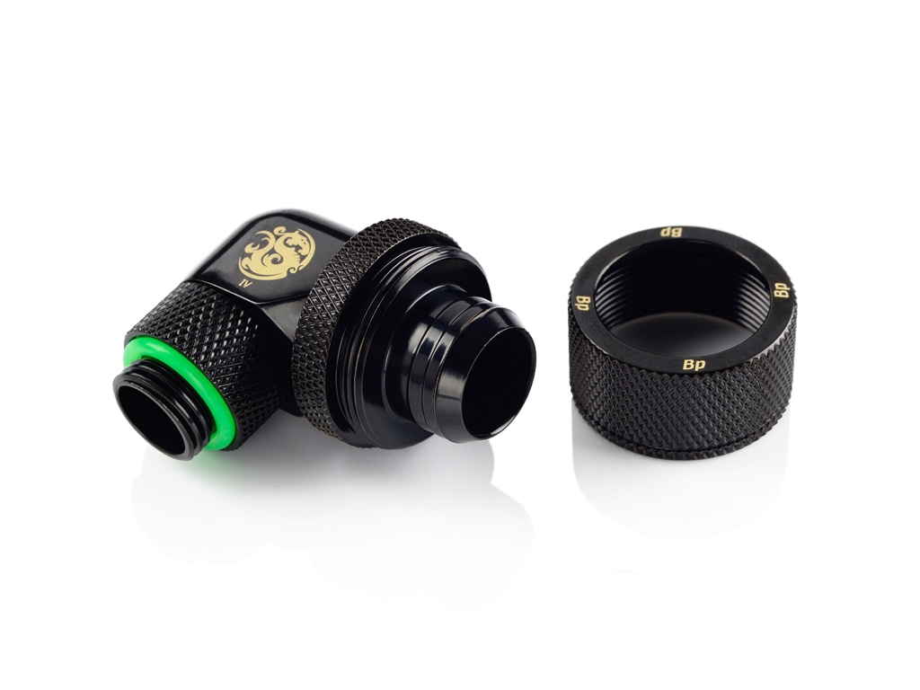 Bitspower G1/4" Matt Black Dual Rotary Angle Compression Fitting CC5 Ultimate For ID 1/2" OD 3/4" Tube