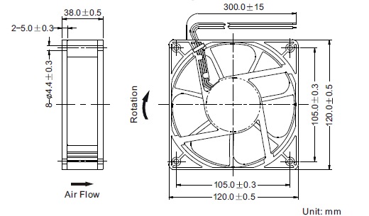 XINRUILIAN X-FAN RDD1238B 45G | PCパーツ,ファン類,12cmファン,3pin