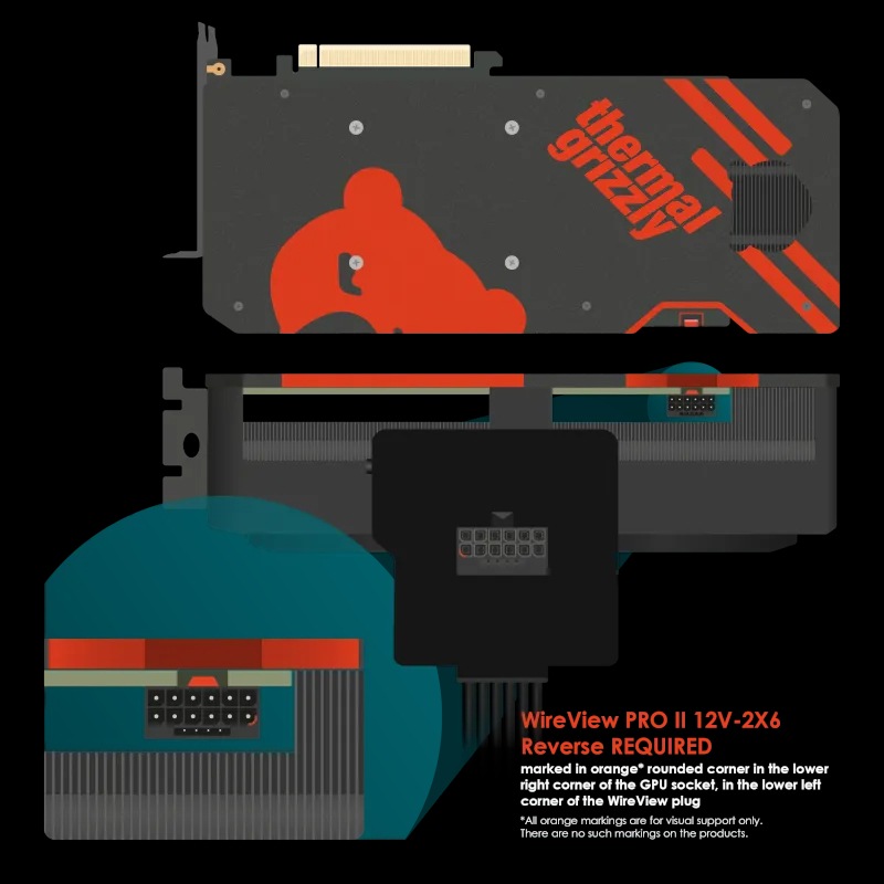 Thermal Grizzly WireView Pro II GPU Reversed black