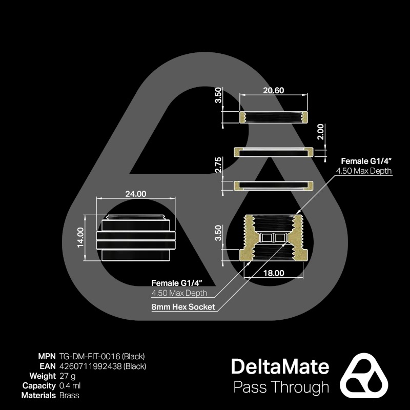 Thermal Grizzly DeltaMate Pass Through - Black