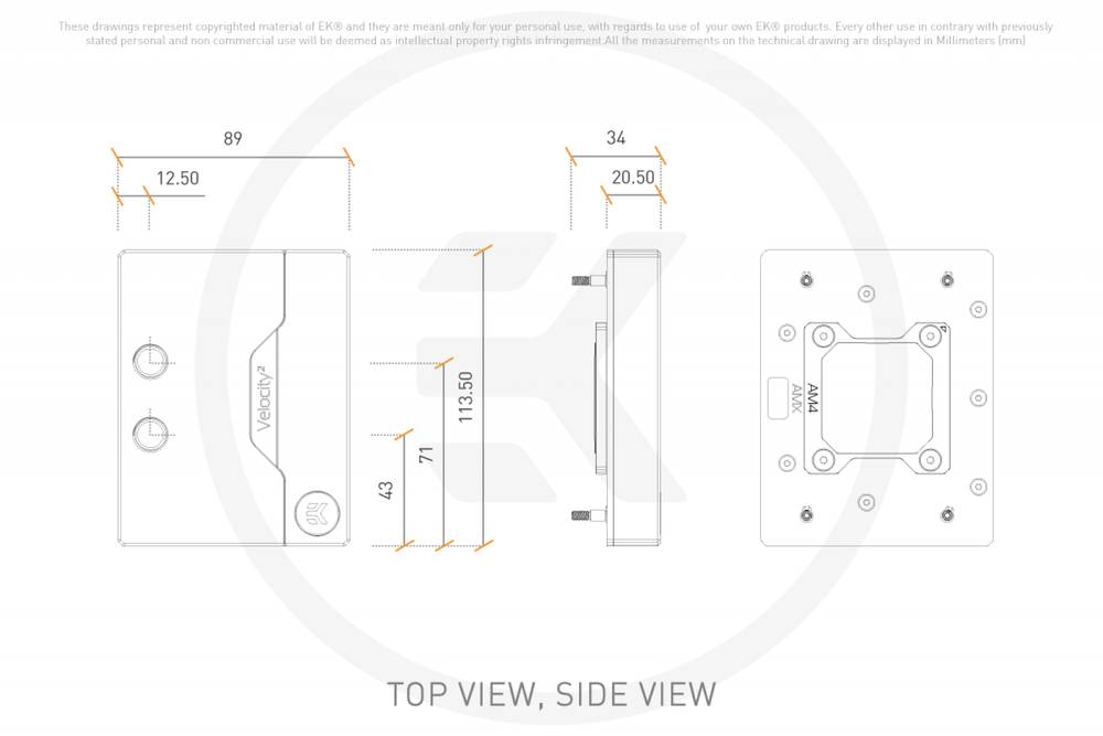 λ EK WaterBlocks EK-Quantum Velocity2 D-RGB - AM5 Full Nickel
