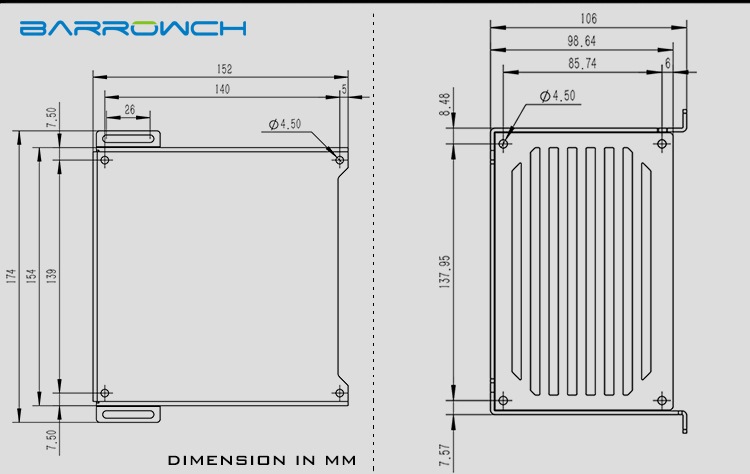 Barrowch Power Cable Management Installation Module, For Mobula Modular Panel Case