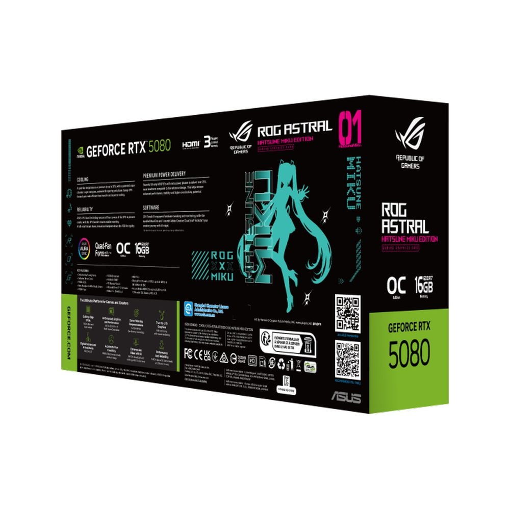 完売御礼】 ASUS ROG Astral GeForce RTX 5080 16GB GDDR7 OC HATSUNE