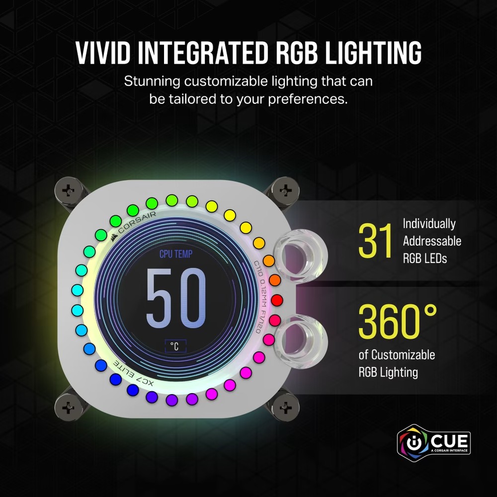 Corsair XC7 RGB ELITE LCD CPUウォーターブロック iCUE XC7 RGB ELITE LCD CPU ウォーターブロック | CORSAIR