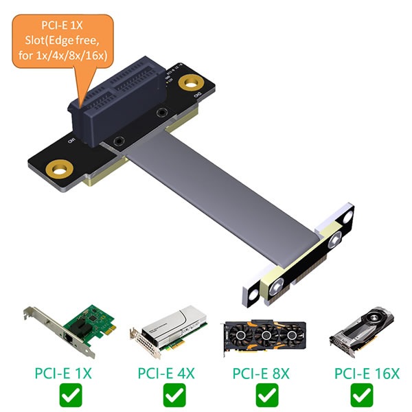 Sintech ST8015F-10CM PCI-E express X1 riser card with 10CM high Quality flex cable