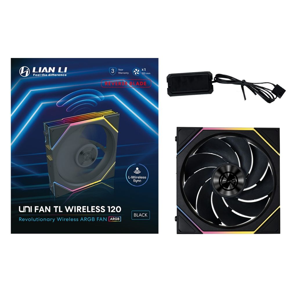 �ڼ�󤻾��ʡ�Ǽ���׳�ǧ�� Lian Li UNI FAN TL WIRELESS 120 BK Reverse Blade Single Pack