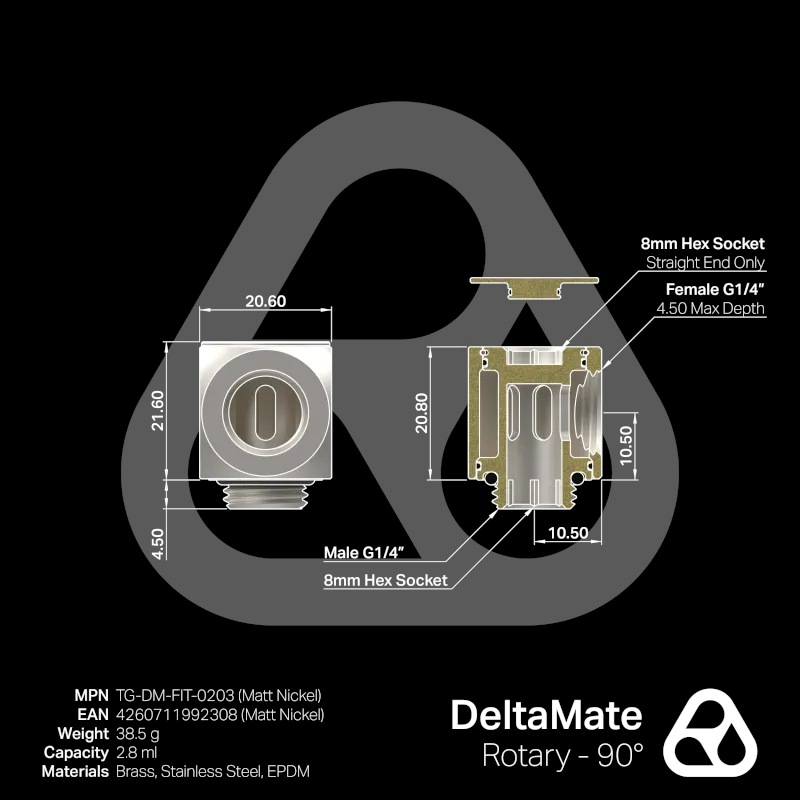 Thermal Grizzly DeltaMate Rotary - 90�� Matt Nickel