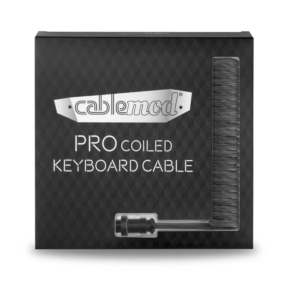 CableMod Pro Coiled Keyboard Cable (Carbon Grey, USB A to USB Type