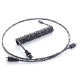 CableMod Pro Coiled Keyboard Cable (Carbon Grey, USB A to USB Type C, 150cm)