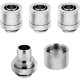 CORSAIR Hydro X Series XF Compression 10/13mm (3/8" / 1/2") ID/OD Fitting Four Pack - Chrome