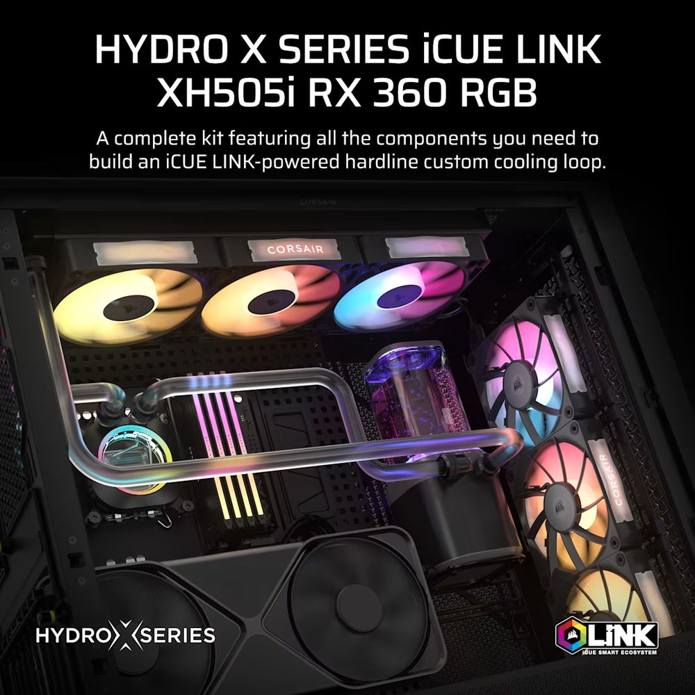 CORSAIR Hydro X Series iCUE LINK XH505i RX 360 RGB Custom Cooling Kit