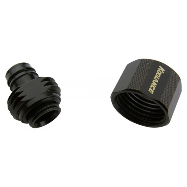 KOOLANCE FIT-V10X16-BK Compression Fitting for 10mm x 16mm (3/8in x 5/8in)Black, G1/4 BSPP