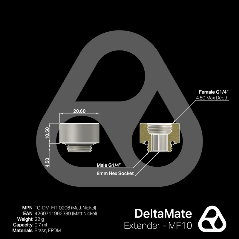 Thermal Grizzly DeltaMate Extender - MF10 Matt Nickel