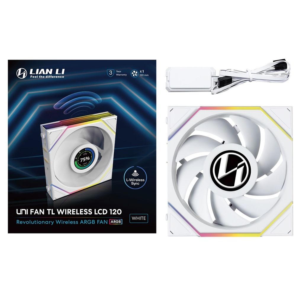 �ڼ�󤻾��ʡ�Ǽ���׳�ǧ�� Lian Li UNI FAN TL WIRELESS LCD 120 WT Single Pack