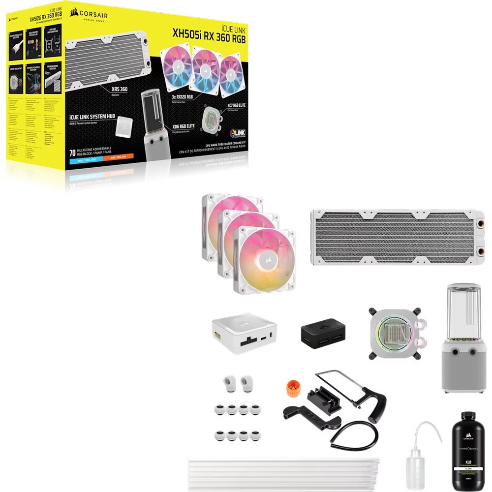 ڼ󤻾ʡǼ׳ǧ CORSAIR Hydro X Series iCUE LINK XH505i RX 360 RGB Custom Cooling Kit - White