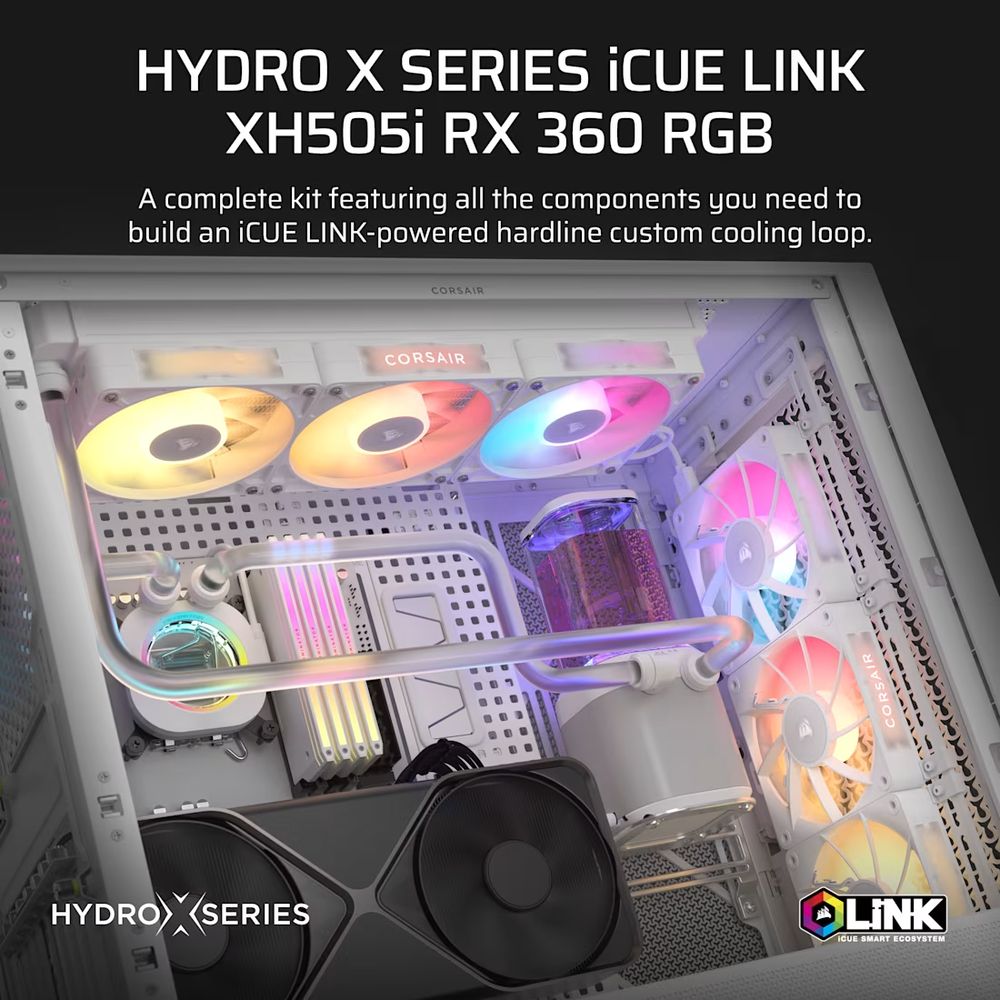 ڼ󤻾ʡǼ׳ǧ CORSAIR Hydro X Series iCUE LINK XH505i RX 360 RGB Custom Cooling Kit - White