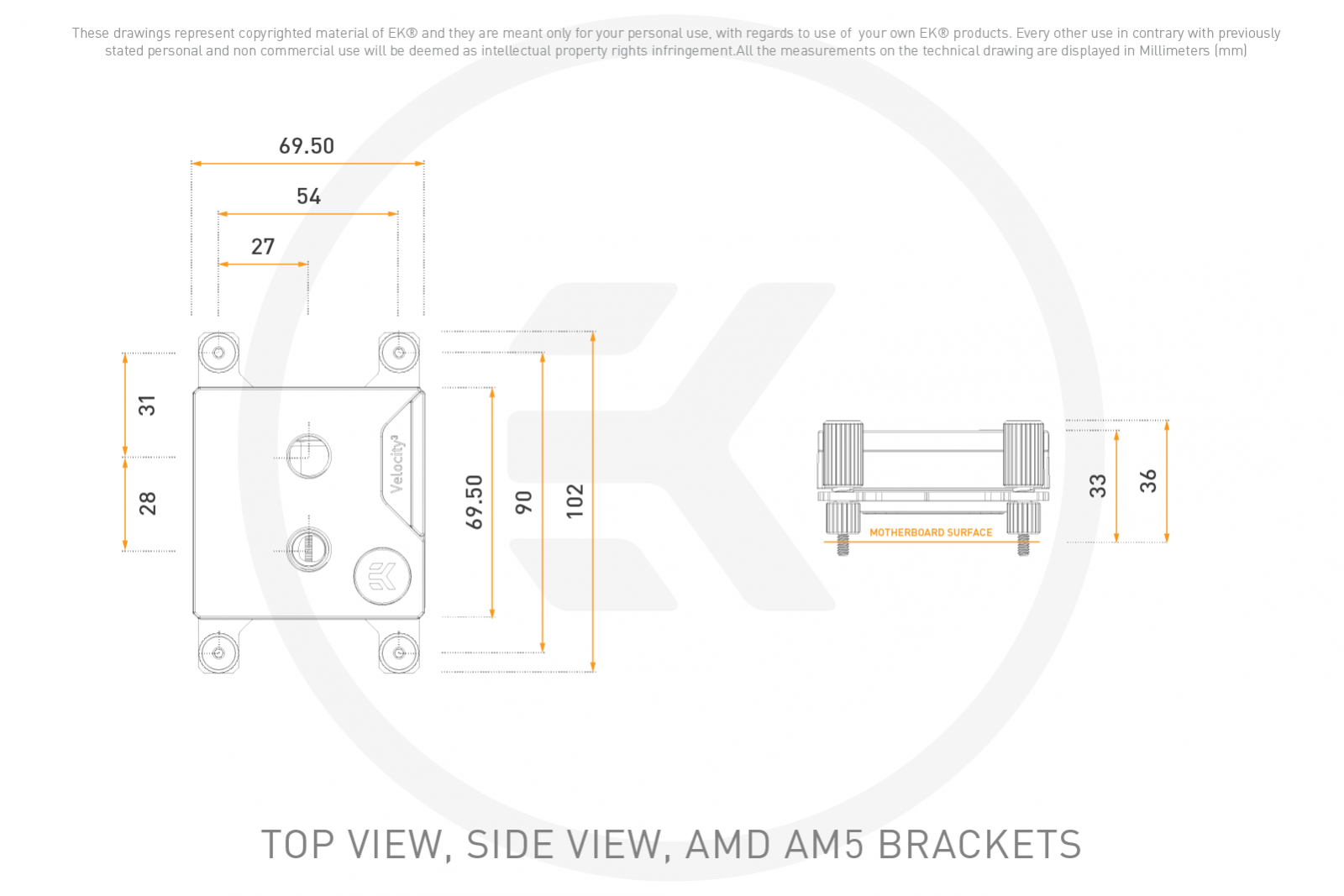 EK WaterBlocks EK-Quantum Velocity3 1700/1851/AM5 - White