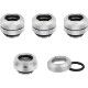 CORSAIR Hydro X Series XF Hardline 12mm OD Fitting Four Pack - Chrome