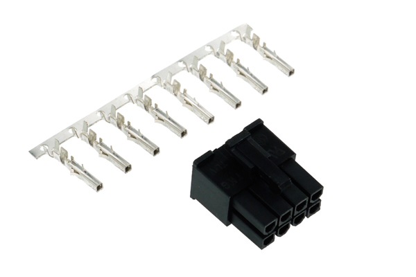 Phobya ATX Power Connector 8Pin male incl. 8 Pins - black