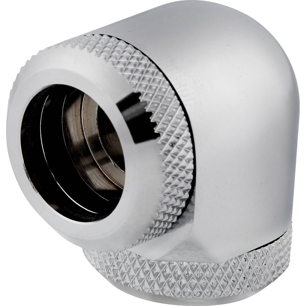 CORSAIR Hydro X Series XF Hardline 90�� 14mm OD Fitting Twin Pack - Chrome