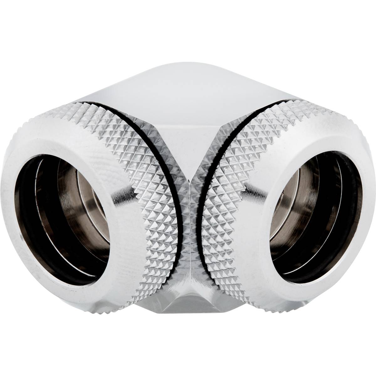 CORSAIR Hydro X Series XF Hardline 90�� 14mm OD Fitting Twin Pack - Chrome
